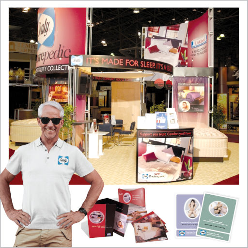 collage of promotional items, print design work and trade show items produced by Bump Design